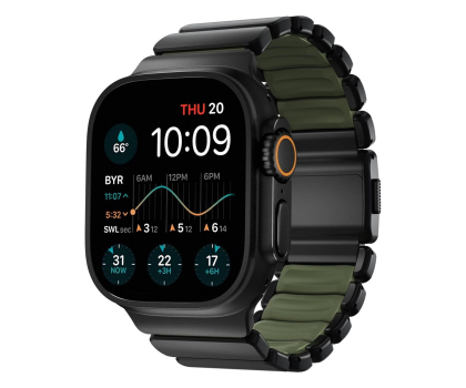 Pasek i akcesoria do zegarków Nomad Stratos Band Black Titanium Forest Green FKM AW 45/46/49mm